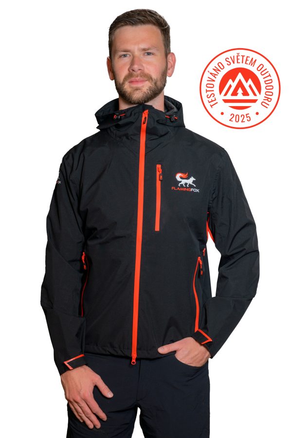 černá pánská outdoorová bunda - flamingfox storm protect pro